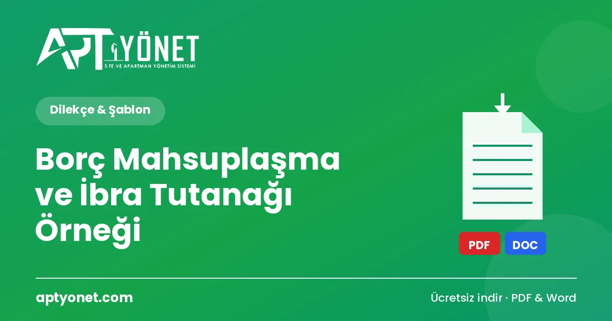 Borç Mahsuplaşma ve İbra Tutanağı Örneği — kapak görseli