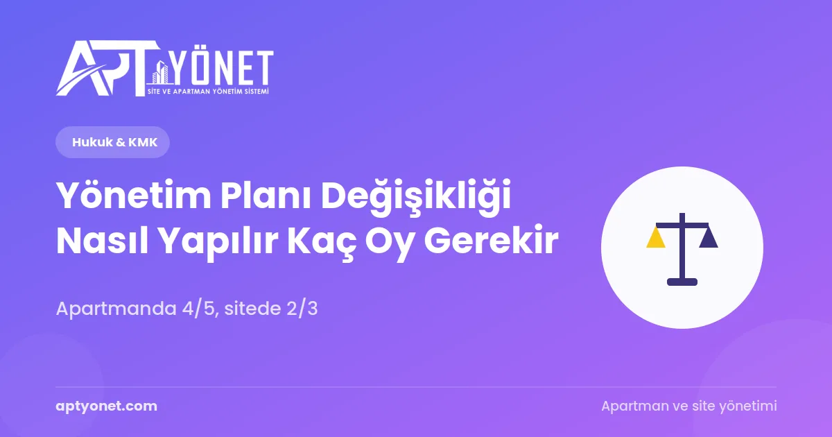 Yönetim Planı Değişikliği Nasıl Yapılır, Kaç Oy Gerekir? — kapak görseli
