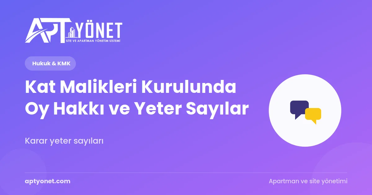 Kat Malikleri Kurulunda Oy Hakkı ve Yeter Sayılar — kapak görseli