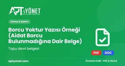 Borcu Yoktur Yazısı Örneği (Aidat Borcu Bulunmadığına Dair Belge) — kapak görseli