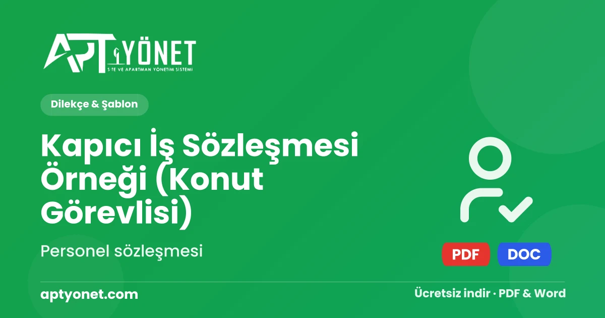 Kapıcı İş Sözleşmesi Örneği (Konut Görevlisi) — kapak görseli