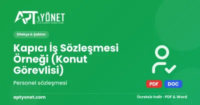 Kapıcı İş Sözleşmesi Örneği (Konut Görevlisi) — kapak görseli