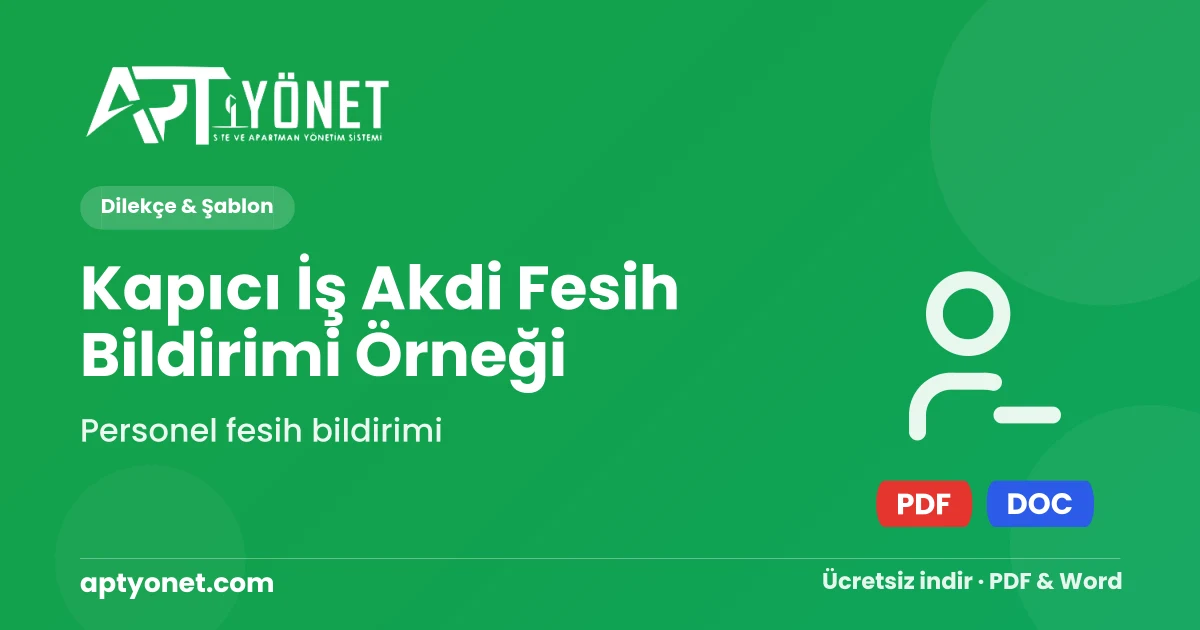 Kapıcı İş Akdi Fesih Bildirimi Örneği — kapak görseli