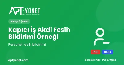 Kapıcı İş Akdi Fesih Bildirimi Örneği — kapak görseli