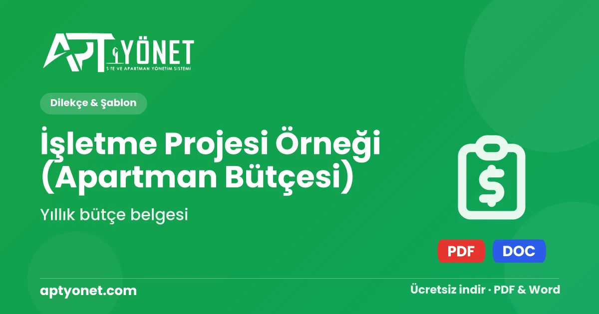 İşletme Projesi Örneği (Apartman Bütçesi) — kapak görseli