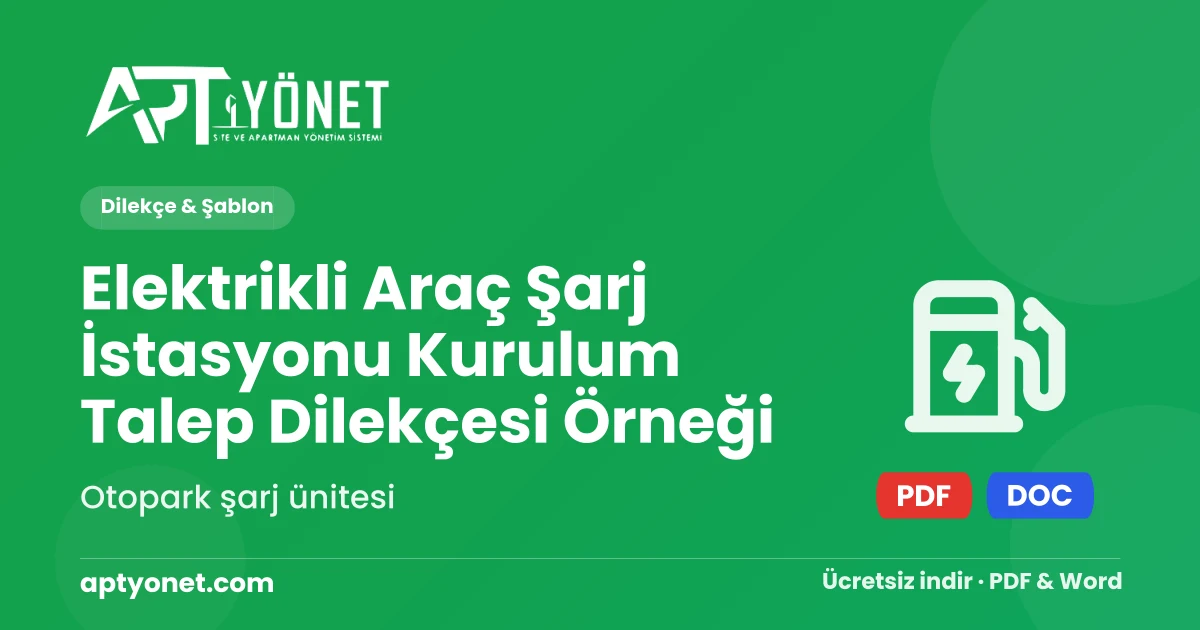 Elektrikli Araç Şarj İstasyonu Kurulum Talep Dilekçesi Örneği — kapak görseli