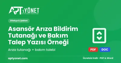 Asansör Arıza Bildirim Tutanağı ve Bakım Talep Yazısı Örneği — kapak görseli