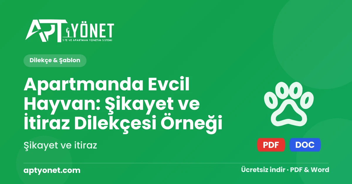 Apartmanda Evcil Hayvan: Şikayet ve İtiraz Dilekçesi Örneği — kapak görseli