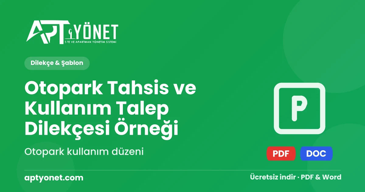 Otopark Tahsis ve Kullanım Talep Dilekçesi Örneği — kapak görseli