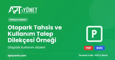 Otopark Tahsis ve Kullanım Talep Dilekçesi Örneği — kapak görseli