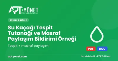 Su Kaçağı Tespit Tutanağı ve Masraf Paylaşım Bildirimi Örneği — kapak görseli