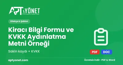 Kiracı Bilgi Formu ve KVKK Aydınlatma Metni Örneği — kapak görseli