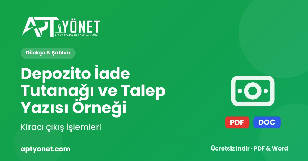 Depozito İade Tutanağı ve Talep Yazısı Örneği — kapak görseli