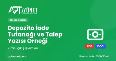Depozito İade Tutanağı ve Talep Yazısı Örneği — kapak görseli