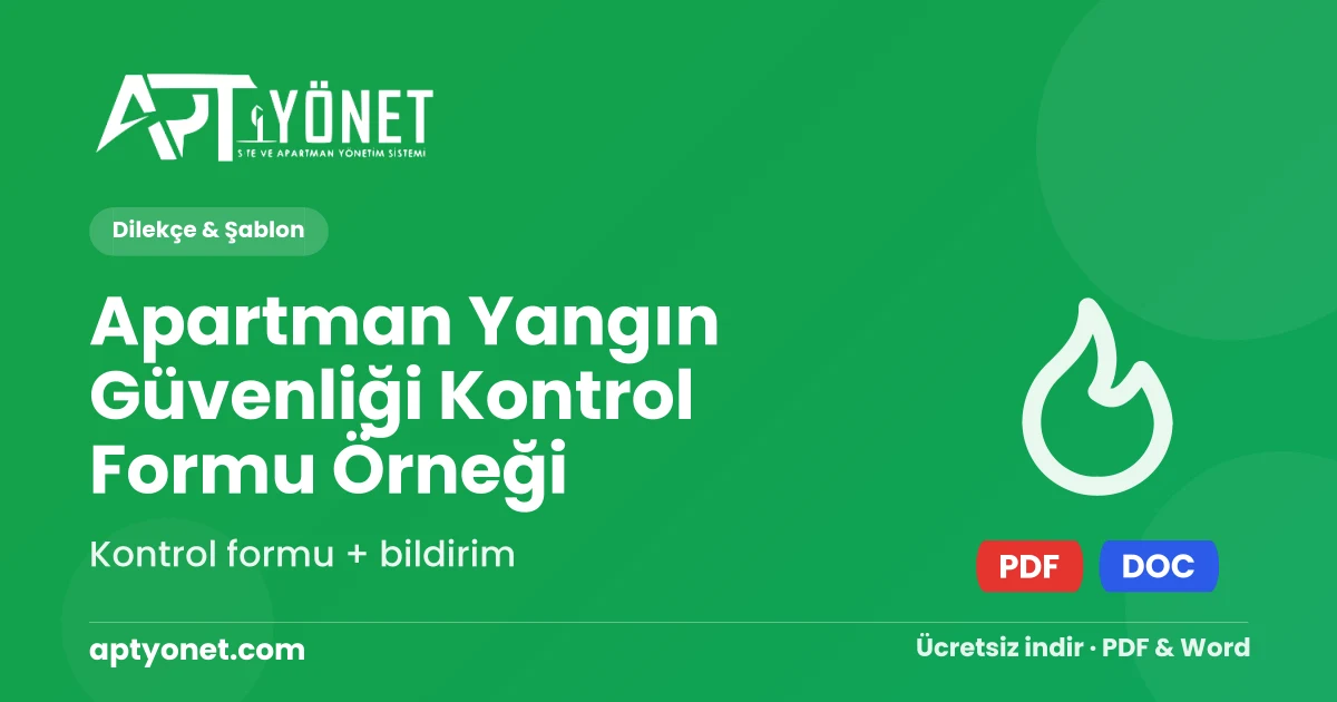 Apartman Yangın Güvenliği Kontrol Formu Örneği — kapak görseli