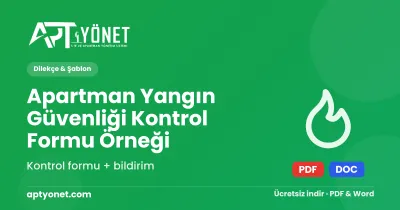 Apartman Yangın Güvenliği Kontrol Formu Örneği — kapak görseli