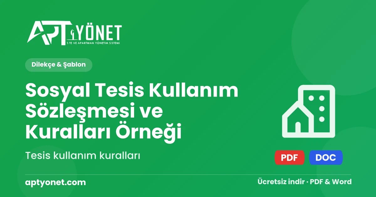Sosyal Tesis Kullanım Sözleşmesi ve Kuralları Örneği — kapak görseli