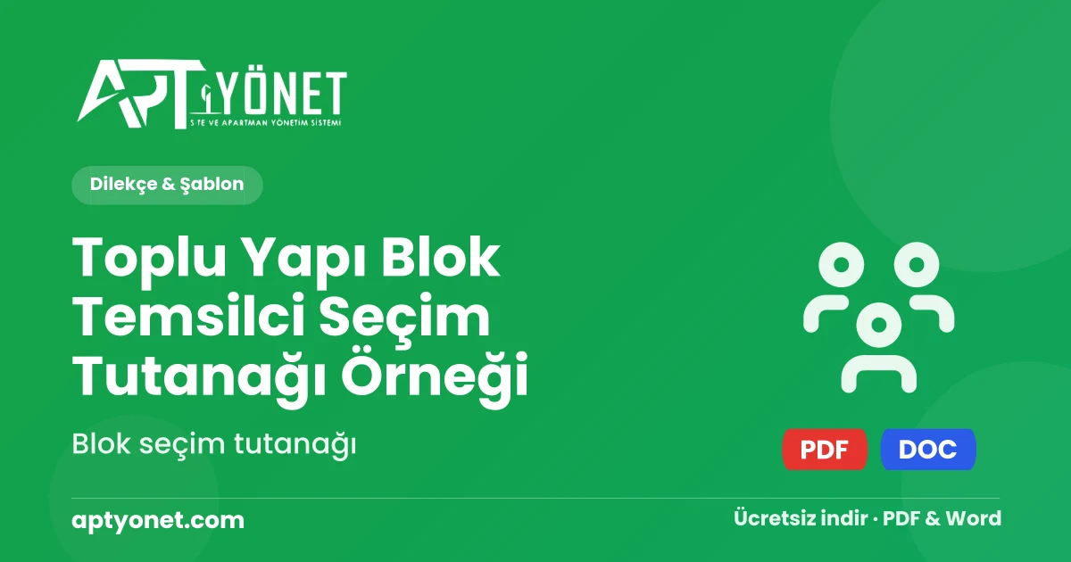 Toplu Yapı Blok Temsilci Seçim Tutanağı Örneği — kapak görseli