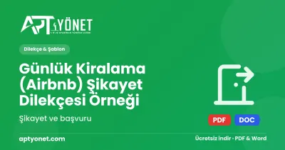 Günlük Kiralama (Airbnb) Şikayet Dilekçesi Örneği — kapak görseli