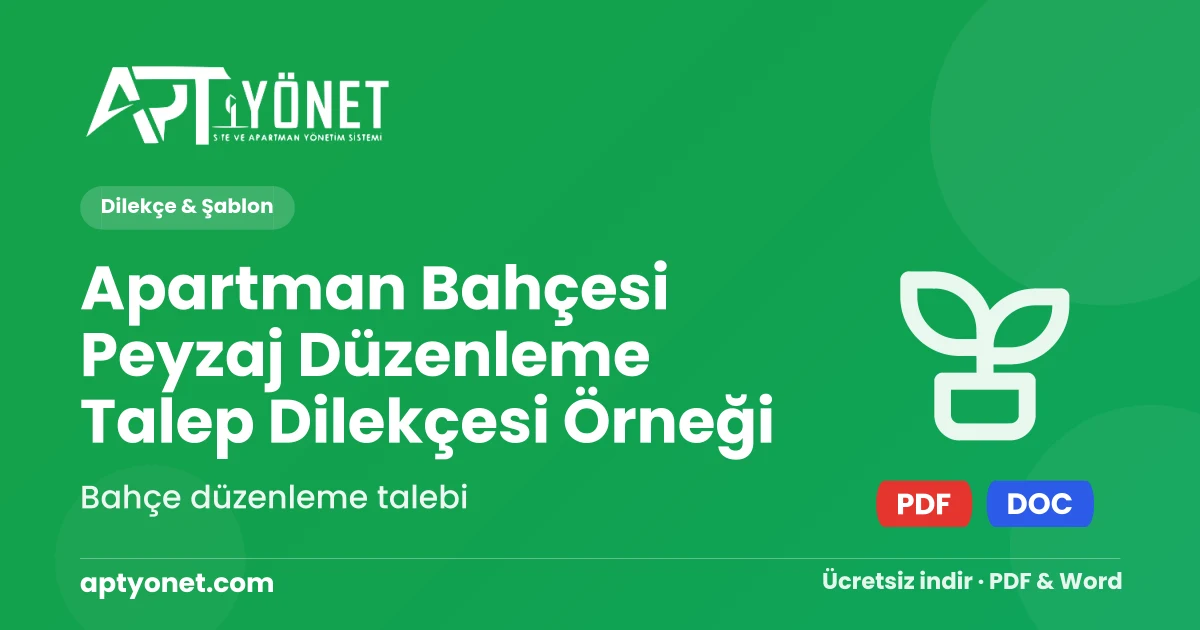 Apartman Bahçesi Peyzaj Düzenleme Talep Dilekçesi Örneği — kapak görseli
