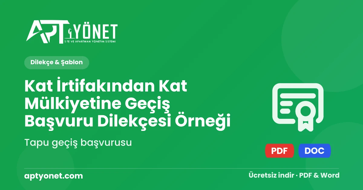 Kat İrtifakından Kat Mülkiyetine Geçiş Başvuru Dilekçesi Örneği — kapak görseli