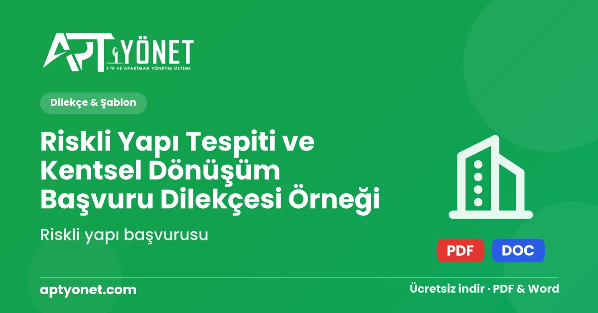 Riskli Yapı Tespiti ve Kentsel Dönüşüm Başvuru Dilekçesi Örneği — kapak görseli