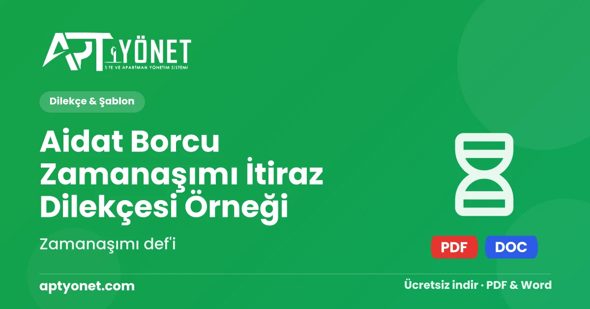 Aidat Borcu Zamanaşımı İtiraz Dilekçesi Örneği — kapak görseli