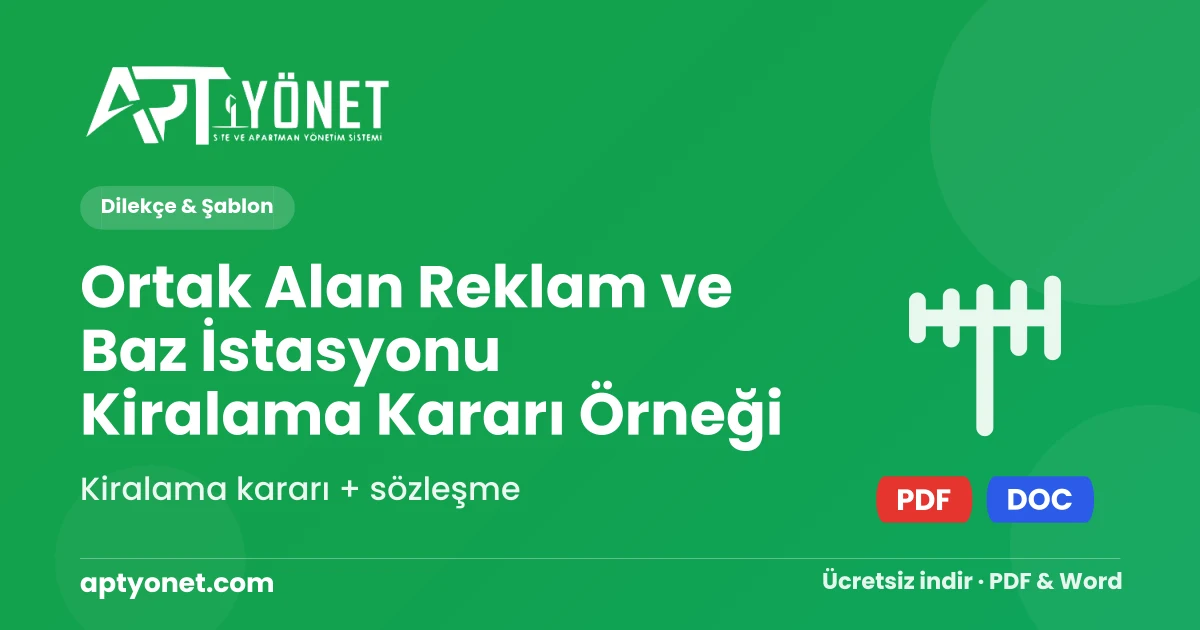 Ortak Alan Reklam ve Baz İstasyonu Kiralama Kararı Örneği — kapak görseli