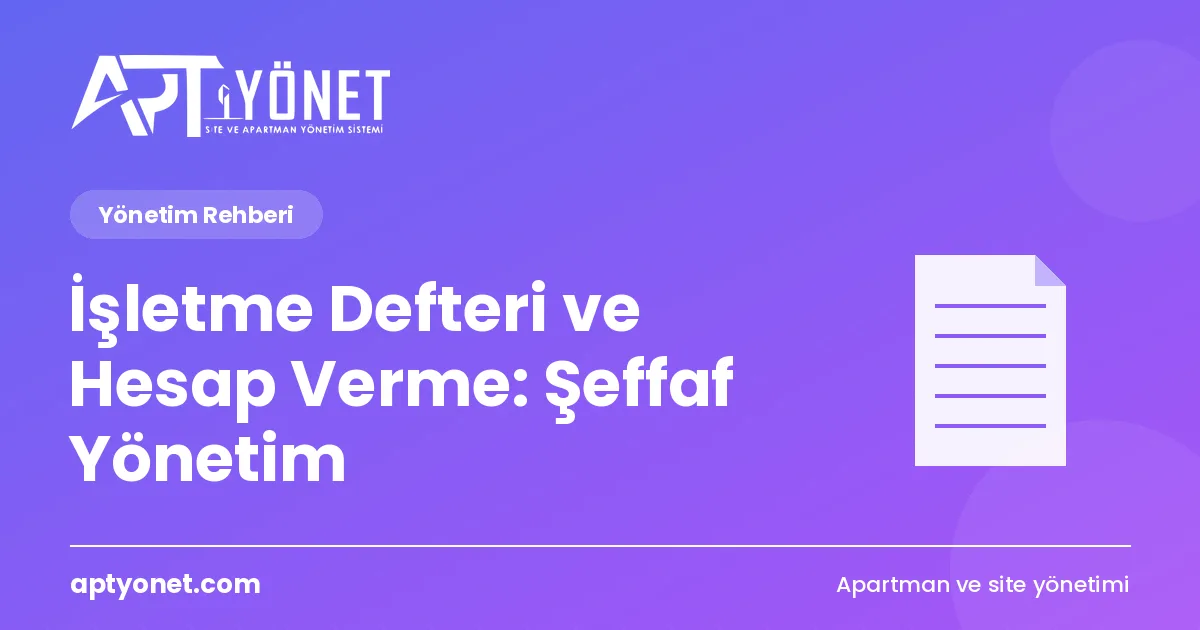 İşletme Defteri ve Hesap Verme: Şeffaf Yönetim — kapak görseli