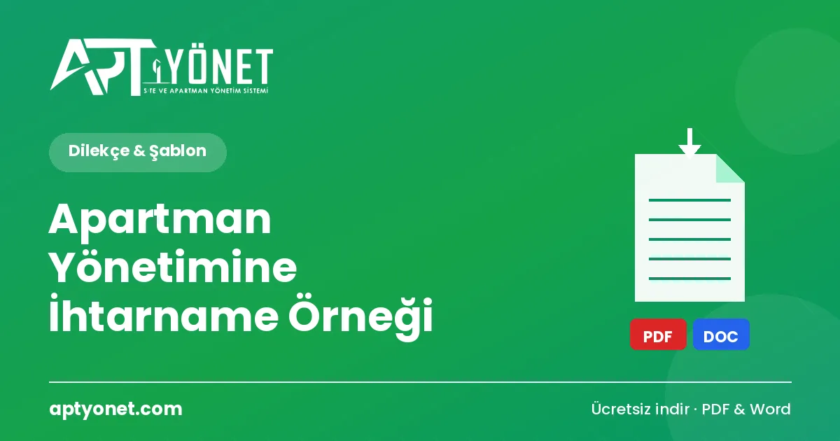 Apartman Yönetimine İhtarname Örneği — kapak görseli