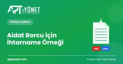 Aidat Borcu İçin İhtarname Örneği (Borçlu Maliğe) — kapak görseli