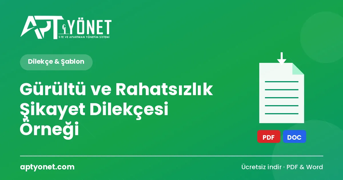 Gürültü ve Rahatsızlık Şikayet Dilekçesi Örneği — kapak görseli