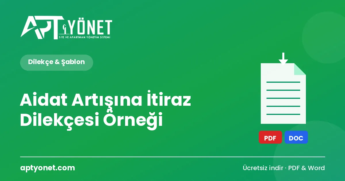 Aidat Artışına İtiraz Dilekçesi Örneği — kapak görseli