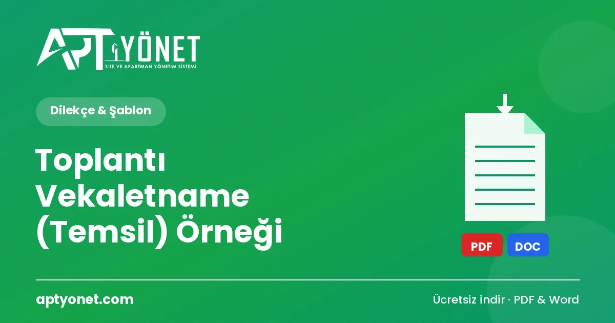 Toplantı Vekaletname (Temsil) Örneği — kapak görseli