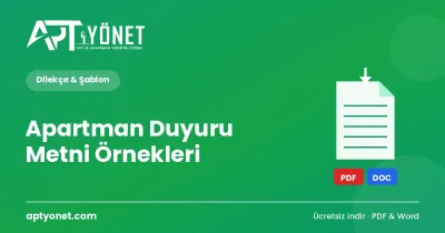 Apartman Duyuru Metni Örnekleri (Aidat, Toplantı, Bakım) — kapak görseli