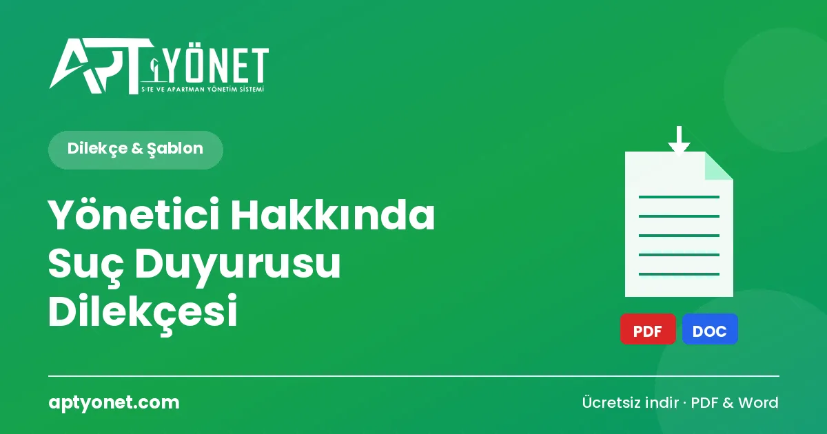 Yönetici Hakkında Suç Duyurusu Dilekçesi (Zimmet) — kapak görseli