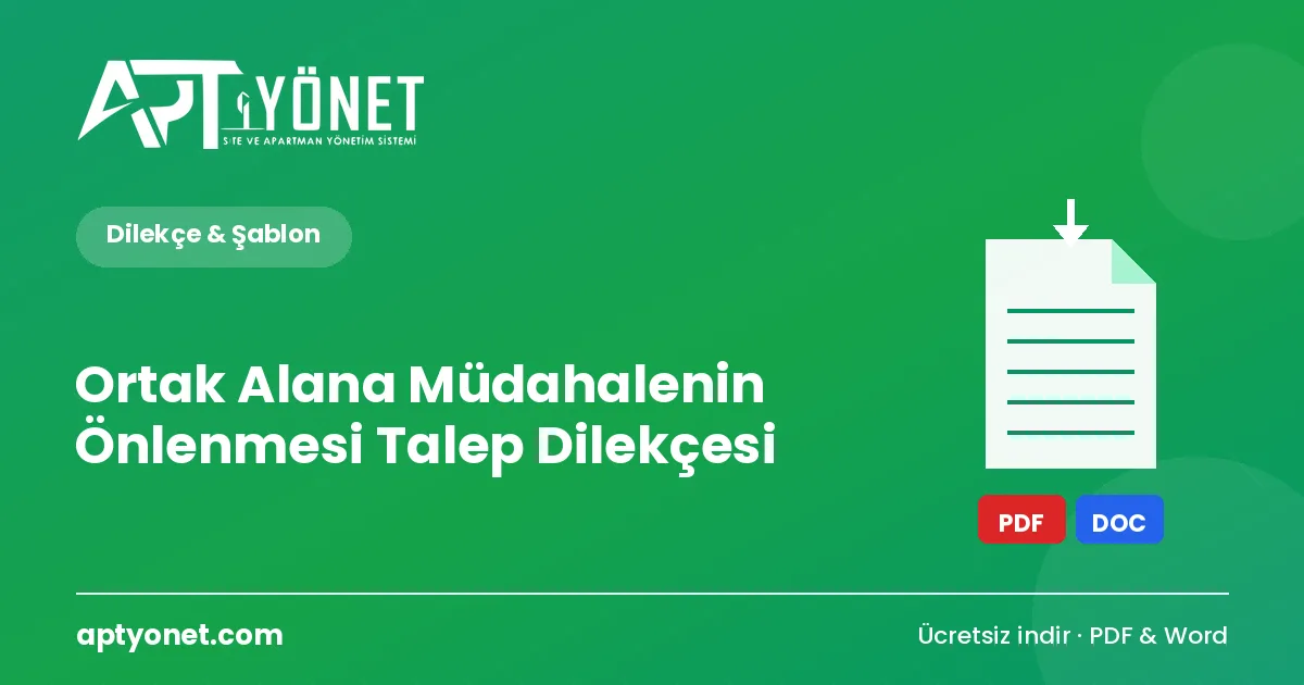 Ortak Alana Müdahalenin Önlenmesi Talep Dilekçesi — kapak görseli