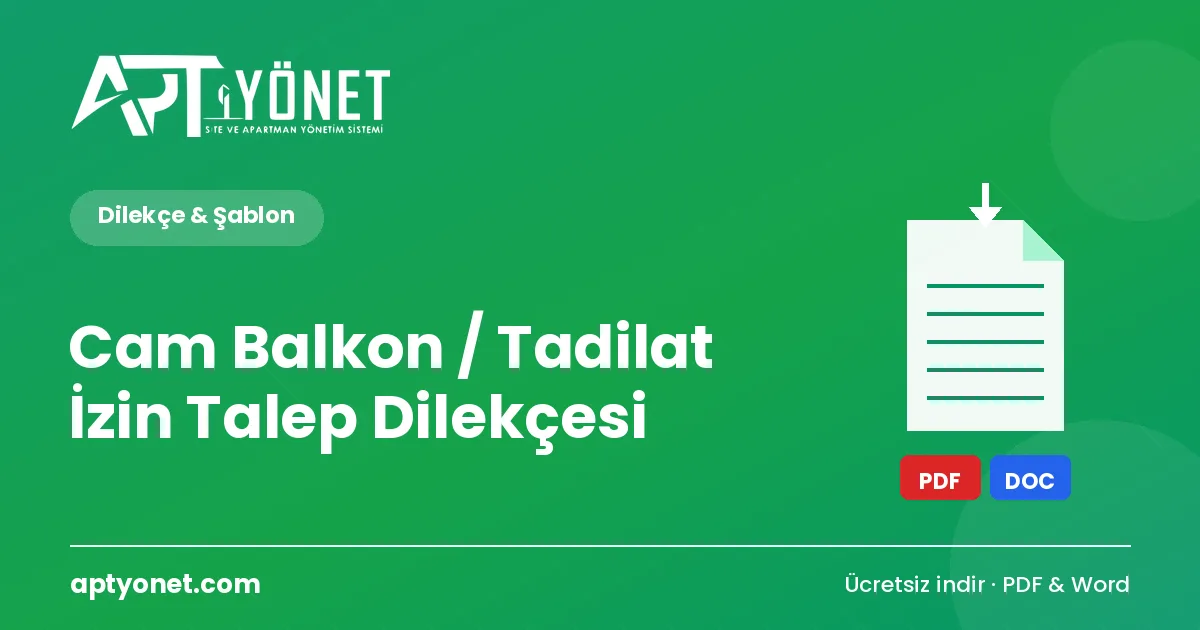 Cam Balkon / Tadilat İzin Talep Dilekçesi Örneği — kapak görseli