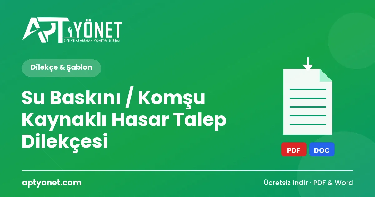Su Baskını / Komşu Kaynaklı Hasar Talep Dilekçesi — kapak görseli