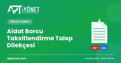 Aidat Borcu Taksitlendirme (Ödeme Planı) Talep Dilekçesi — kapak görseli