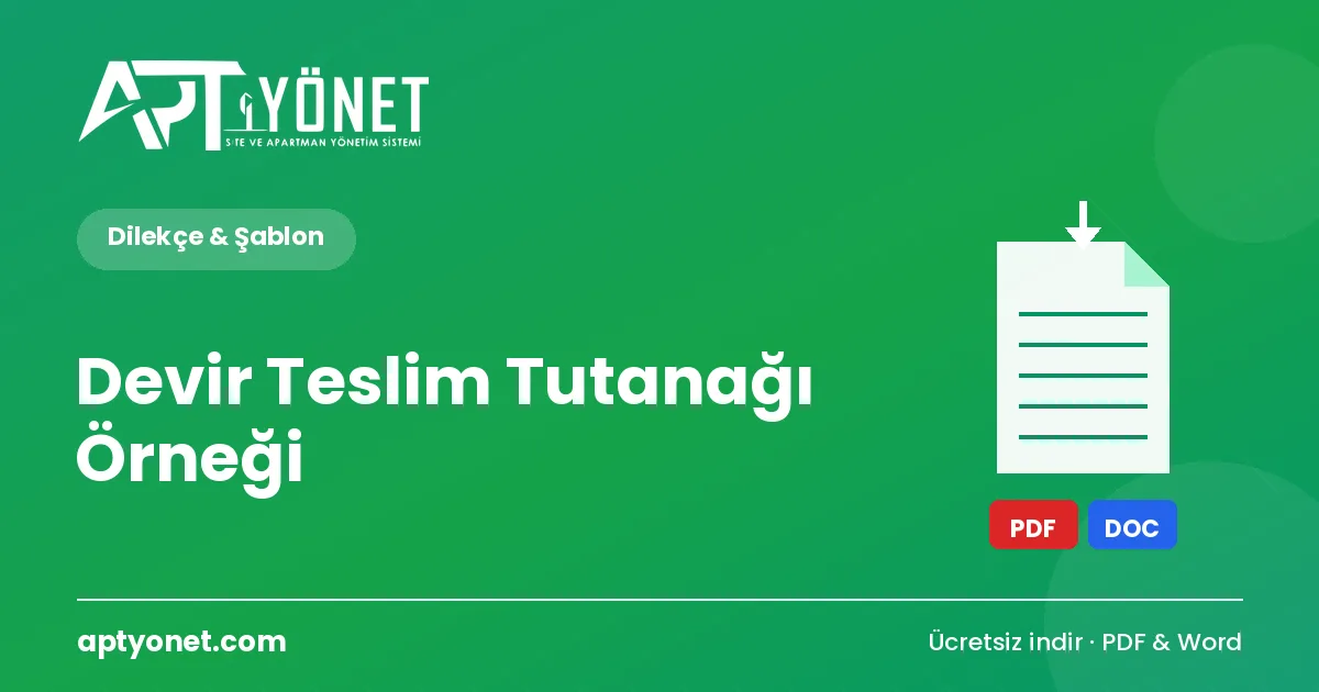Devir Teslim Tutanağı Örneği (Yönetim Değişikliği) — kapak görseli