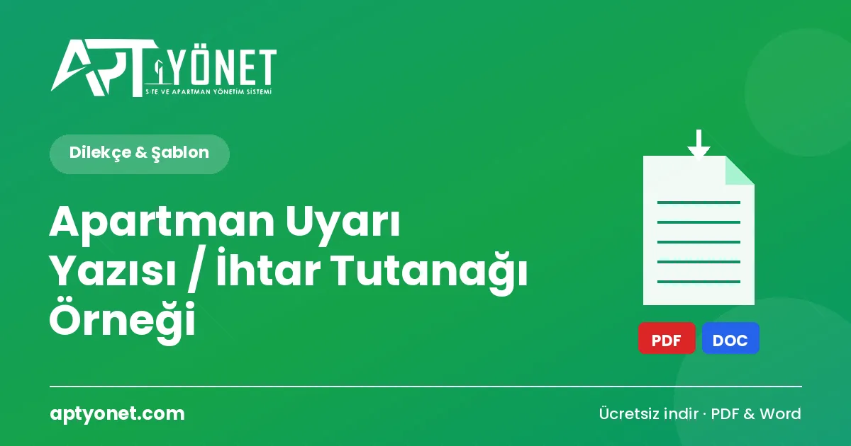 Apartman Uyarı Yazısı / İhtar Tutanağı Örneği — kapak görseli