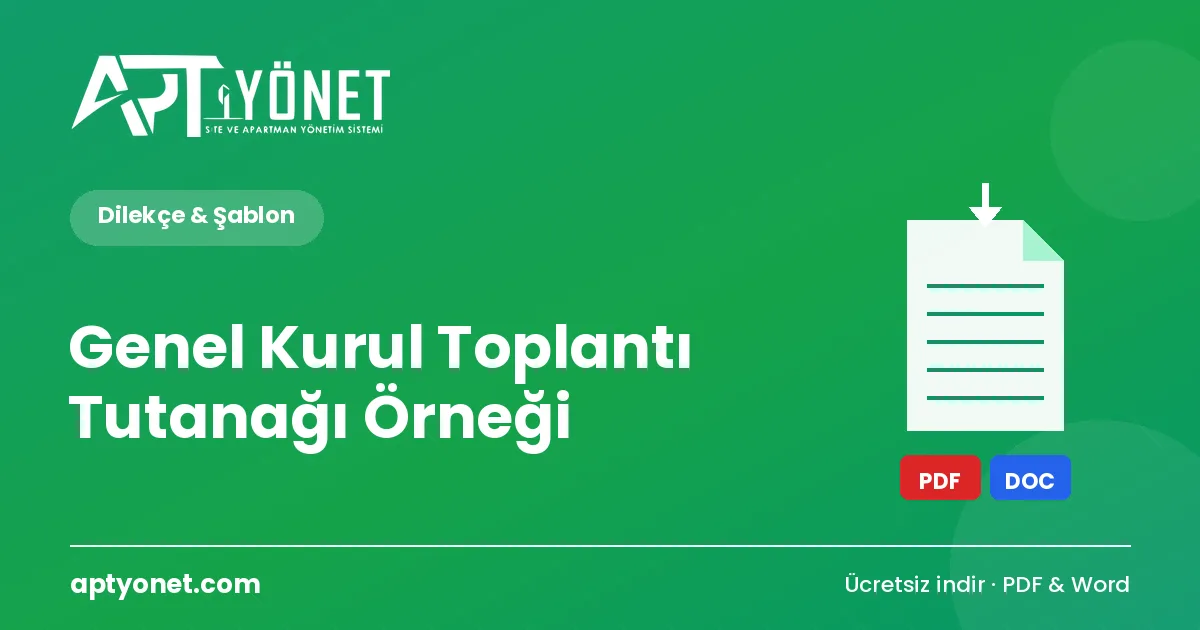 Genel Kurul Toplantı Tutanağı (Karar Örneği) — kapak görseli